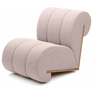 CATCH ME fauteuil, Comfortabele bekleding, 3D stof, Hoge weerstand, Houten details, Roze kleur
