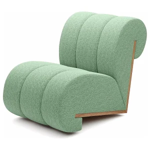 CATCH ME fauteuil, Comfortabele bekleding, 3D stof, Hoge weerstand, Houten details, Lichtgroene kleur