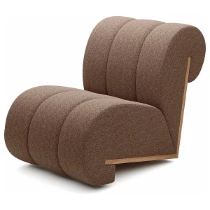 CATCH ME fauteuil, Comfortabele bekleding, 3D stof, Hoge weerstand, Houten details, Bruin