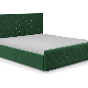 DomoHome – Mona I modern gestoffeerd bed, hoogwaardige stof, commode, elegant halfrond design 180×200 cm, groen DomoHome – Mona I modern gestoffeerd bed, hoogwaardige stof, commode, elegant halfrond design 180×200 cm, groen