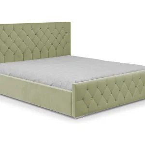 DomoHome – Duurzaam gestoffeerd bed Mona I, modern design, ruime kist, onderhoudsvriendelijke stof 140×200 cm, celadon DomoHome – Duurzaam gestoffeerd bed Mona I, modern design, ruime kist, onderhoudsvriendelijke stof 140×200 cm, celadon