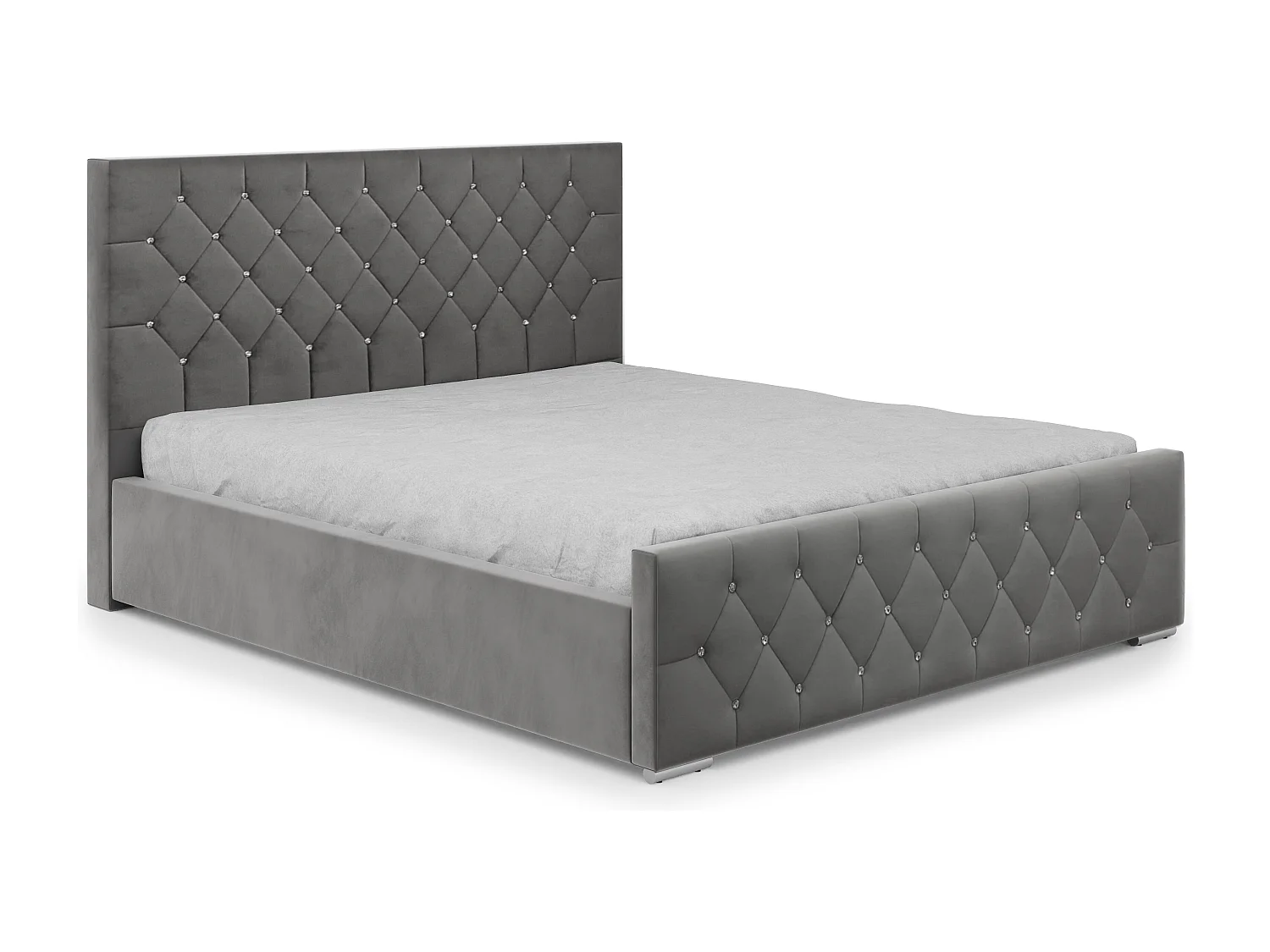 DomoHome - Duurzaam gestoffeerd bed Mona I, modern design, ruime commode, onderhoudsvriendelijke stof 180x200 cm, essen