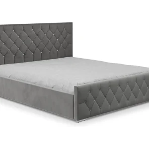 DomoHome – Mona I modern gestoffeerd bed, hoogwaardige stof, commode, elegant halfrond design 140×200 cm, essen DomoHome – Mona I modern gestoffeerd bed, hoogwaardige stof, commode, elegant halfrond design 140×200 cm, essen