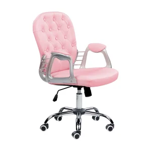 Bureaustoel Draaibaar PRINCESS Kunstleer Roze Bureaustoel Draaibaar PRINCESS Kunstleer Roze