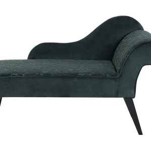 Chaise longue fluweel groen rechtszijdig BIARRITZ Chaise longue fluweel groen rechtszijdig BIARRITZ
