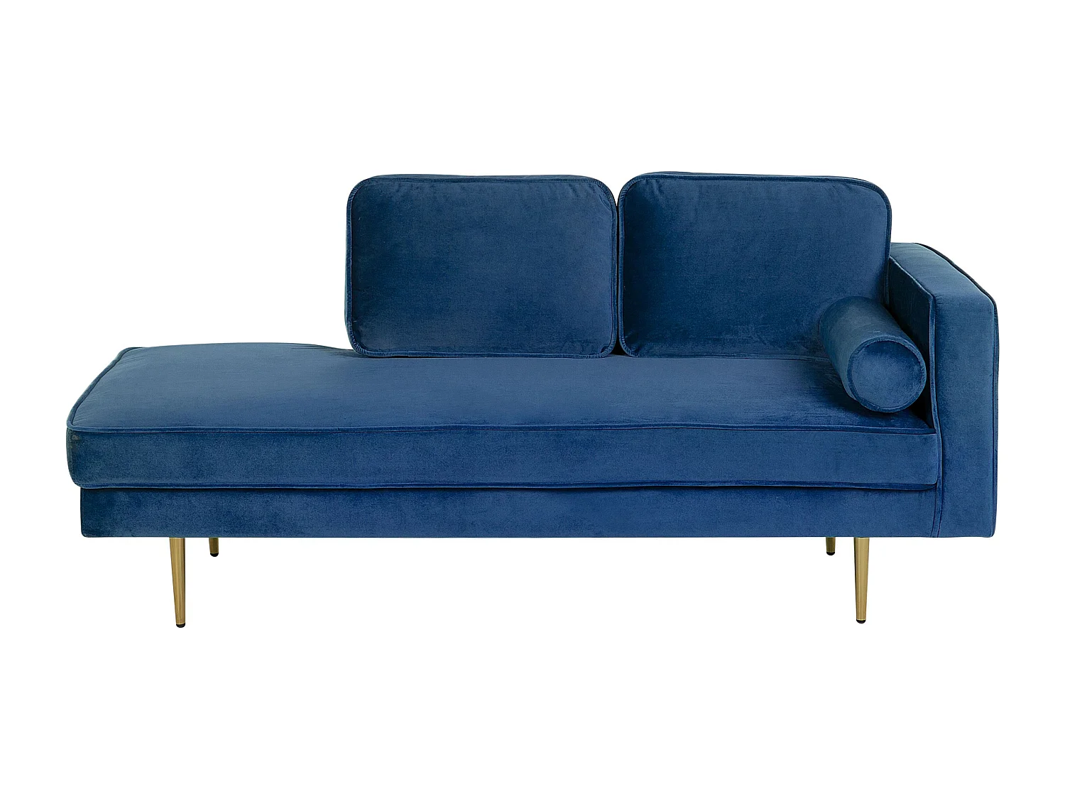 Chaise longue fluweel marineblauw rechtszijdig MIRAMAS