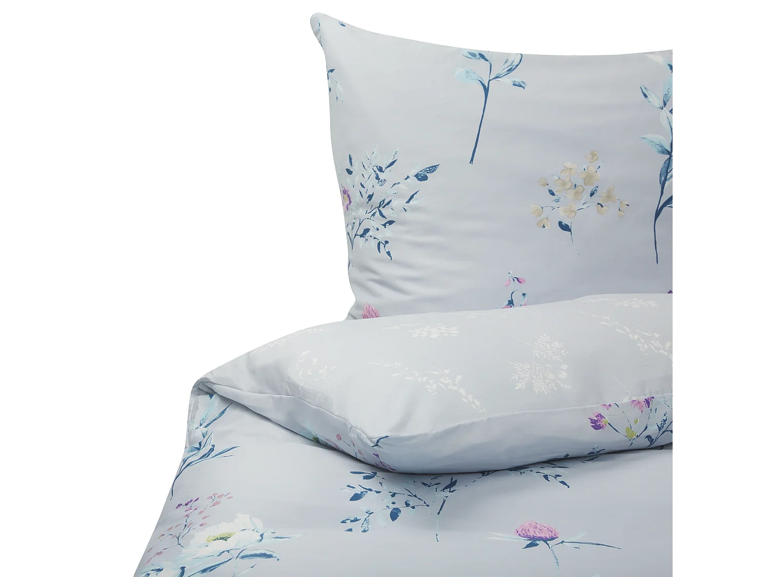 Dekbedovertrekset katoensatijn lichtblauw 155 x 220 cm EVERGREEN