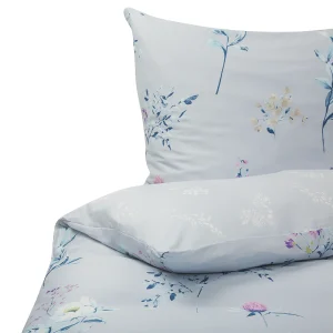 Dekbedovertrekset katoensatijn lichtblauw 200 x 220 cm EVERGREEN Dekbedovertrekset katoensatijn lichtblauw 200 x 220 cm EVERGREEN