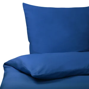 Dekbedovertrekset blauw katoensatijn 155 x 220 cm HARMONRIDGE Dekbedovertrekset blauw katoensatijn 155 x 220 cm HARMONRIDGE