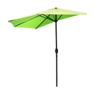 Demi-parasol muurmodel appelgroen – 270x135x230cm – Aluminium – Polyester doek 180g/m² – Kruk Demi-parasol muurmodel appelgroen – 270x135x230cm – Aluminium – Polyester doek 180g/m² – Kruk