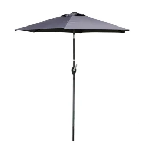 Kantelbare parasol antracietgrijs – Ø2m – H2,13m – Staal – Polyesterdoek 160g/m² – Handslinger Kantelbare parasol antracietgrijs – Ø2m – H2,13m – Staal – Polyesterdoek 160g/m² – Handslinger