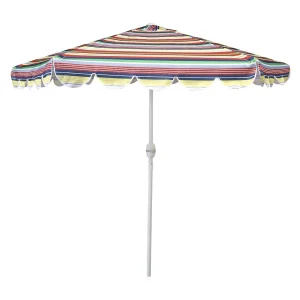 Kantelbare, meerkleurige parasol – Ø2,50m – H2,13m – Aluminium – Polyesterdoek 160g/m² – Met slinger