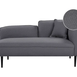 Chaise longue bouclé donkergrijs rechtszijdig CHEVANNES Chaise longue bouclé donkergrijs rechtszijdig CHEVANNES