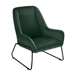 Casero | Fauteuil in fluweel zwart groen
