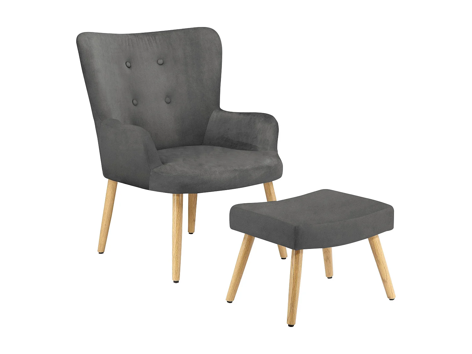 Coco | Fauteuil in fluweel grijs