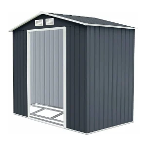 Buiten opslag tuinschuur met schuifdeur gereedschap tuinhuis 213 x 127 x 185cm (Donkergrijs)SF4101
