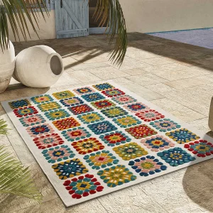 Buitentapijt – geometrisch met reliëf – veelkleurig – 120×170 cm – MILA Buitentapijt – geometrisch met reliëf – veelkleurig – 120×170 cm – MILA
