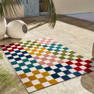 Buitentapijt – geometrisch met reliëf – veelkleurig – 80×150 cm – MILA Buitentapijt – geometrisch met reliëf – veelkleurig – 80×150 cm – MILA