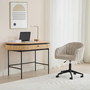 Bureau met 1 lade met eikenfineer, naturel en zwart – CARDIONA Bureau met 1 lade met eikenfineer, naturel en zwart – CARDIONA
