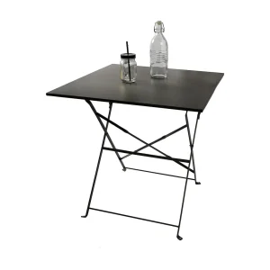 Vierkante opklapbare tuintafel – 70x70x70 cm – Grijs metaal – Praktisch en duurzaam