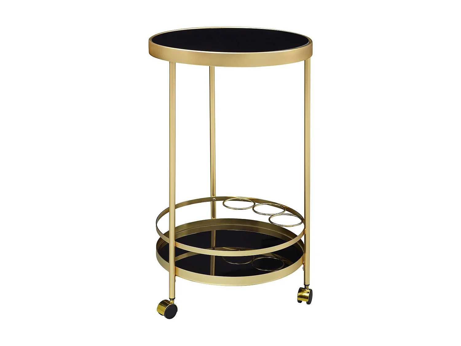 design trolley goud rond Ø 45cm 2 niveaus | Bijzettafel