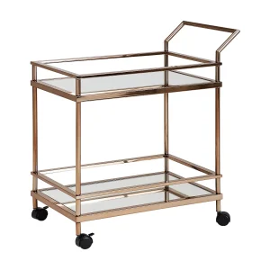 Design Serveerwagen Donker Goud 2 Niveaus met Remmen, Design Serveerwagen Donker Goud 2 Niveaus met Remmen,