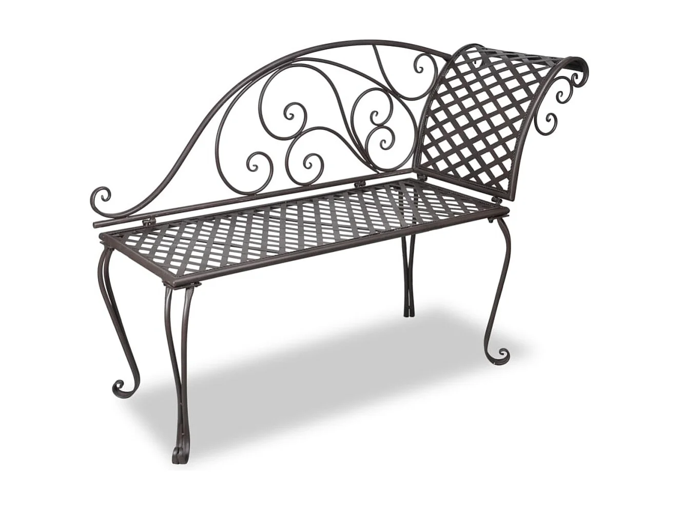Chaise longue 128 cm staal antiekbruin