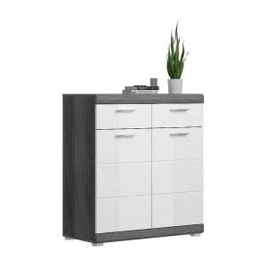 Buffet SCOTT – Hoogglans wit – 2 deuren, 2 laden – Staand Buffet SCOTT – Hoogglans wit – 2 deuren, 2 laden – Staand