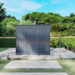 Antracietgrijs metalen tuinhuisje van gegalvaniseerd staal 4,6 m² – CLAFTON