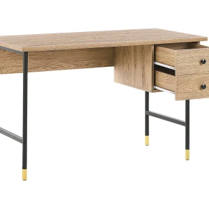 Bureau ABILEN Lichtbruin 120 cm 60 cm met opbergruimte