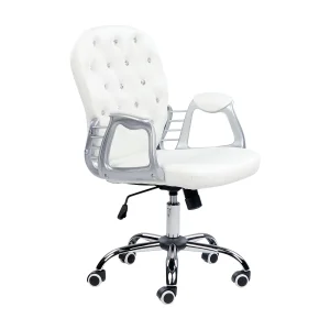 Bureaustoel Draaibaar PRINCESS Kunstleer Wit Bureaustoel Draaibaar PRINCESS Kunstleer Wit