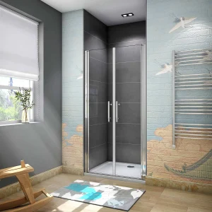 Douche Pendeldeur,6mm Helder Nano Antikalk Veiligheidsglas,Hoogwaardig Glad Aluminium Profiel,100x195cm