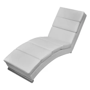 Chaise longue kunstleer wit
