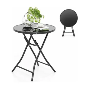 COSTWAY Bistrotafel, inklapbare tuintafel met tafelblad van gehard glas, terrastafel, balkontafel voor terras, achtertuin, zwembad, 59 x 59 x 67 cm COSTWAY Bistrotafel, inklapbare tuintafel met tafelblad van gehard glas, terrastafel, balkontafel voor terras, achtertuin, zwembad, 59 x 59 x 67 cm