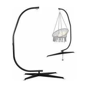 C-vormige hangstoel standaard, 207cm stevige schommel hangstoelstandaard,geschikt voor tieners en volwassenen,buiten, kruisvoet