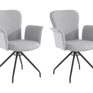 Carla | Fauteuil in lichtgrijze stof, 2 stuks Carla | Fauteuil in lichtgrijze stof, 2 stuks