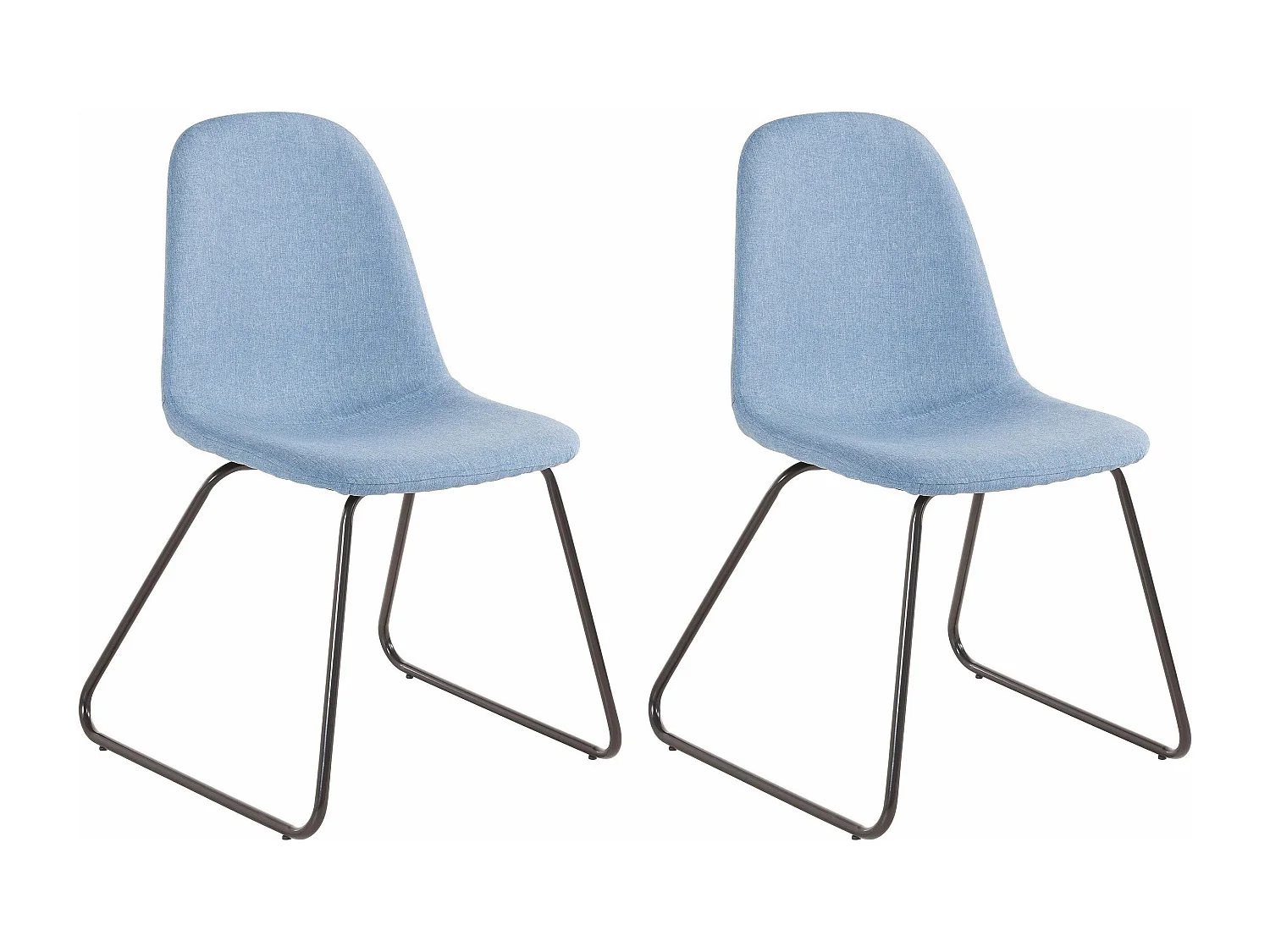 Colby | Eetkamerstoel in Jeansblauwe stof, 2 stuks