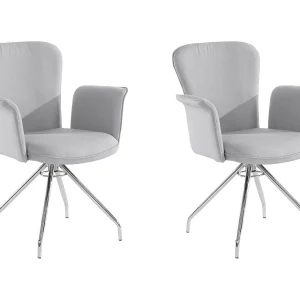 Carla | Fauteuil in lichtgrijze stof, 2 stuks Carla | Fauteuil in lichtgrijze stof, 2 stuks