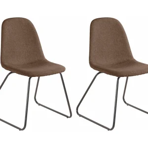 Colby | Eetkamerstoel in bruine stof, 2 stuks Colby | Eetkamerstoel in bruine stof, 2 stuks