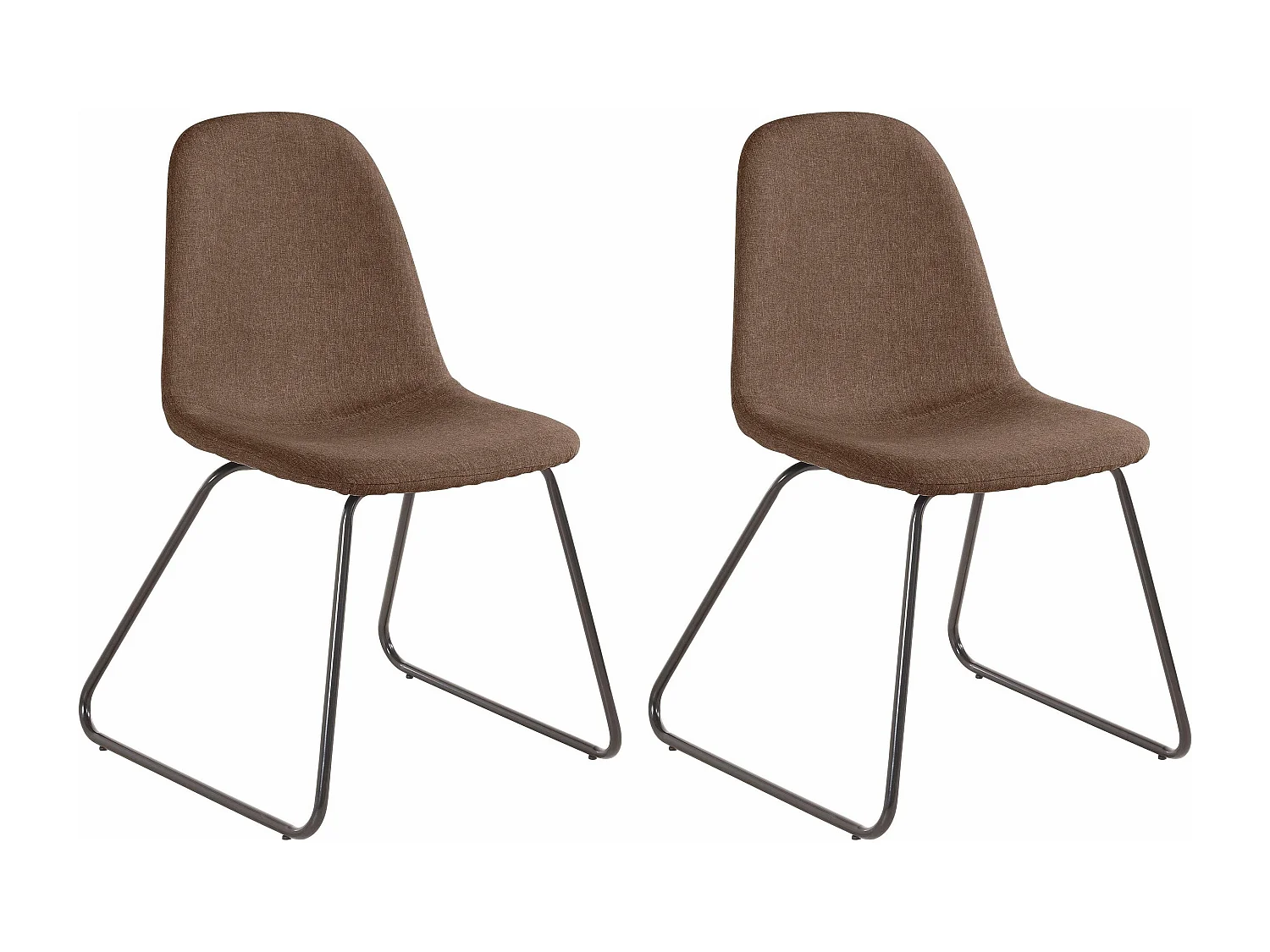 Colby | Eetkamerstoel in bruine stof, 2 stuks