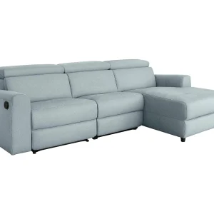 Capena | Chaise Lounge Sofa 3 zits rechts in ijsblauwe stof
