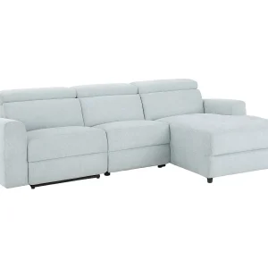Capena | Chaise Lounge Sofa 3 zits rechts met elektrische functie in ijsblauwe stof