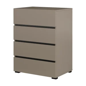 Klein buffet HAVANA – 4 lades – Beige en zwart – Moderne en warme uitstraling