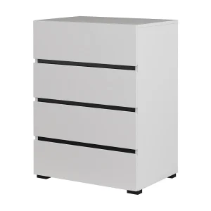 Klein buffet HAVANA – 4 laden – Wit en zwart – Modern en compact design