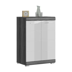 Buffet SCOTT – 2 deuren – Donkergrijs en wit – 60x85x37 cm Buffet SCOTT – 2 deuren – Donkergrijs en wit – 60x85x37 cm
