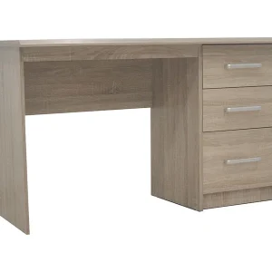Bureau recht PRAGUE – 3 laden – Kleur sonoma eik – Functioneel ontwerp
