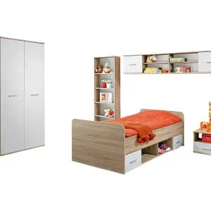 Volledige kinder- en tienerkamer collectie DENVER. Kledingkast, Bed, boekenkast, nachtkastje en plank. Volledige kinder- en tienerkamer collectie DENVER. Kledingkast, Bed, boekenkast, nachtkastje en plank.