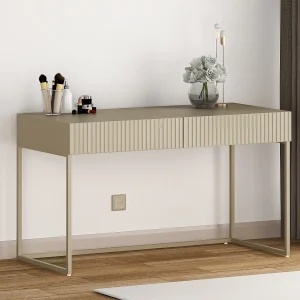 Bureau met 2 lades, beige – CALDRIN van Pascal Morabito Bureau met 2 lades, beige – CALDRIN van Pascal Morabito