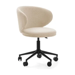 Chaise met draaibaar onderstel en metalen poten 60×60 h73/83 cm
