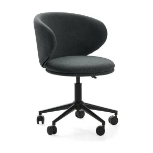 Chaise met draaibaar onderstel en metalen poten 60×60 h73/83 cm